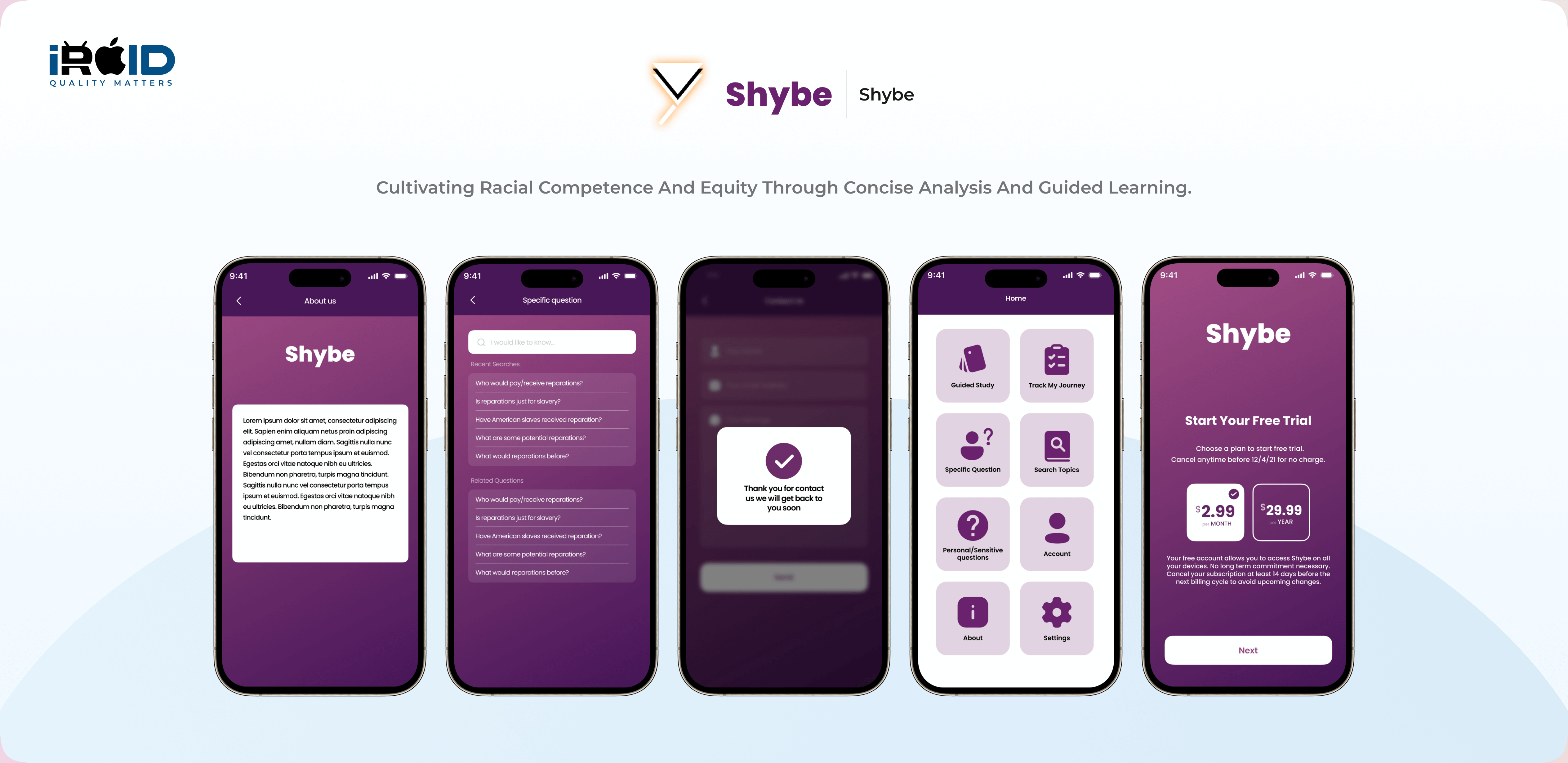 Shybe - Racial Competence Learning App | iRoid Solutions | iRoid Solutions